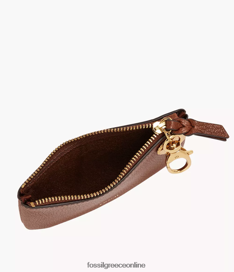 Fossil γυναίκες θήκη με φερμουάρ polly FVT06R763 πορτοφόλι καφέ
