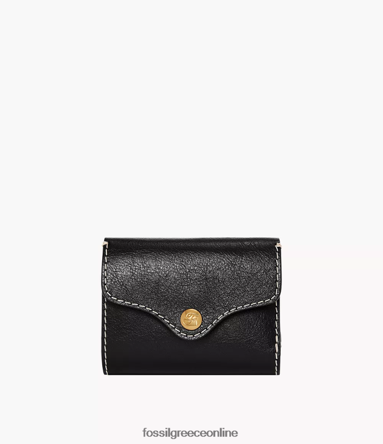 Fossil γυναίκες τρίπτυχο κληρονομιάς FVT06R768 πορτοφόλι μαύρος