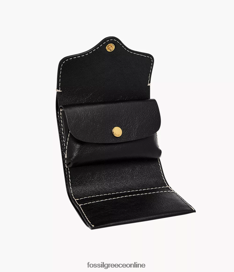 Fossil γυναίκες τρίπτυχο κληρονομιάς FVT06R768 πορτοφόλι μαύρος
