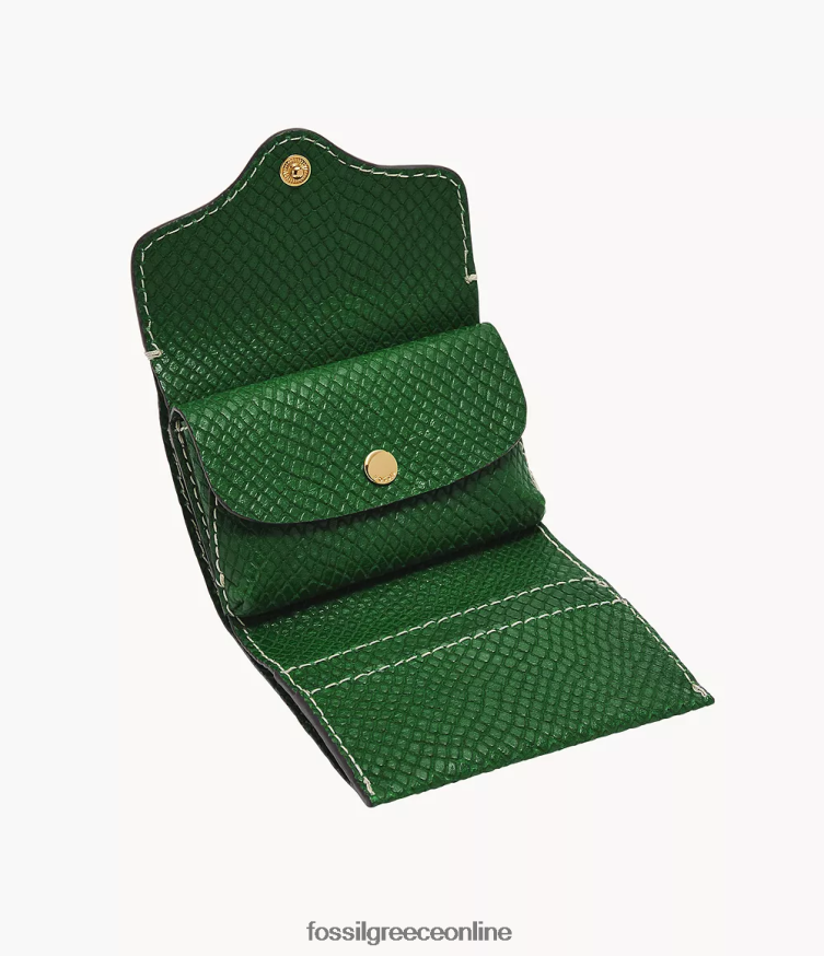Fossil γυναίκες τρίπτυχο κληρονομιάς FVT06R773 πορτοφόλι πράσινος
