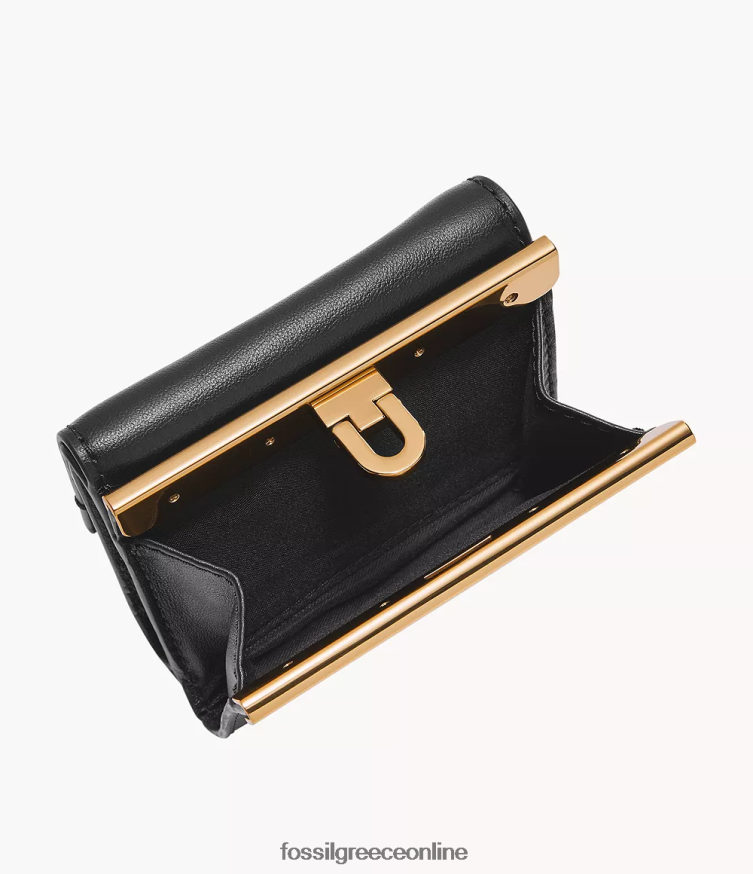 Fossil γυναίκες τρισδιάστατη πέτρα FVT06R778 πορτοφόλι μαύρος