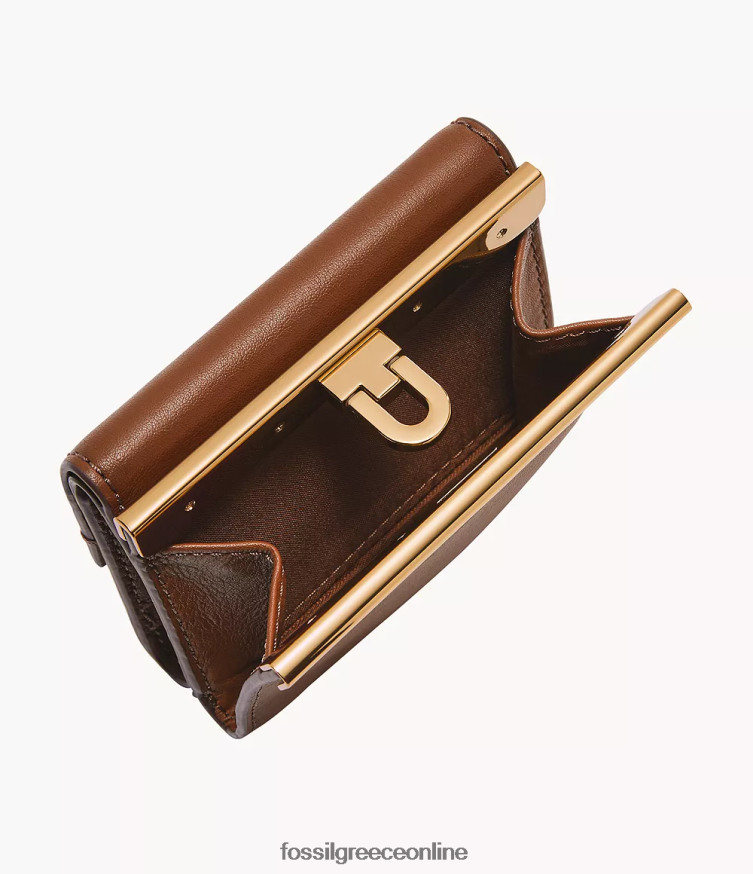 Fossil γυναίκες τρισδιάστατη πέτρα FVT06R779 πορτοφόλι καφέ