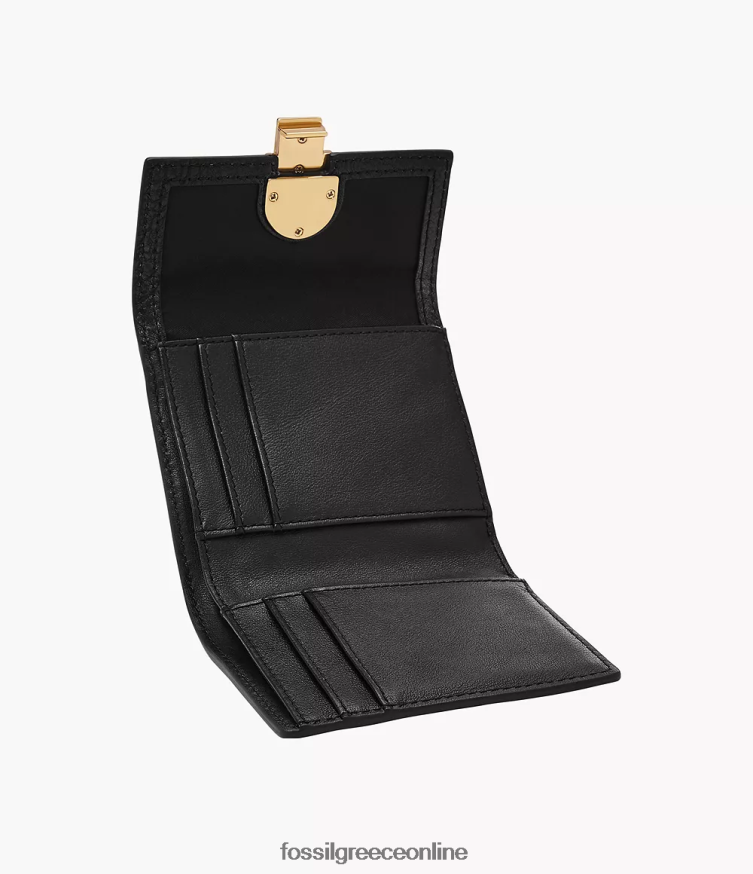Fossil γυναίκες avondale trifold FVT06R759 πορτοφόλι μαύρος