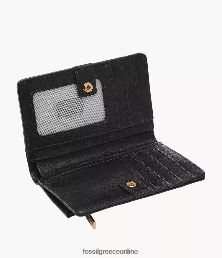 Fossil γυναίκες πολυλειτουργικό liza FVT06R754 πορτοφόλι μαύρος