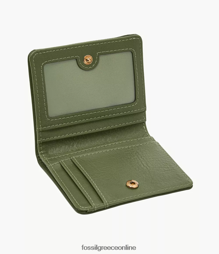 Fossil γυναίκες logan μικρό δίπτυχο FVT06R783 πορτοφόλι πράσινος