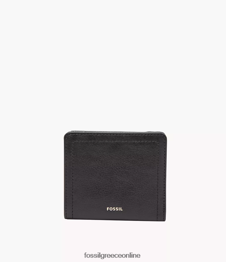 Fossil γυναίκες logan μικρό RFID διπλό FVT06R744 πορτοφόλι μαύρος