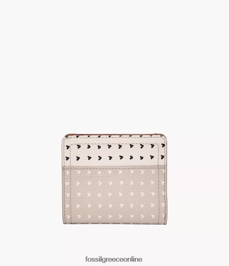 Fossil γυναίκες logan μικρό RFID διπλό FVT06R889 πορτοφόλι μπεζ/καφέ/λευκό