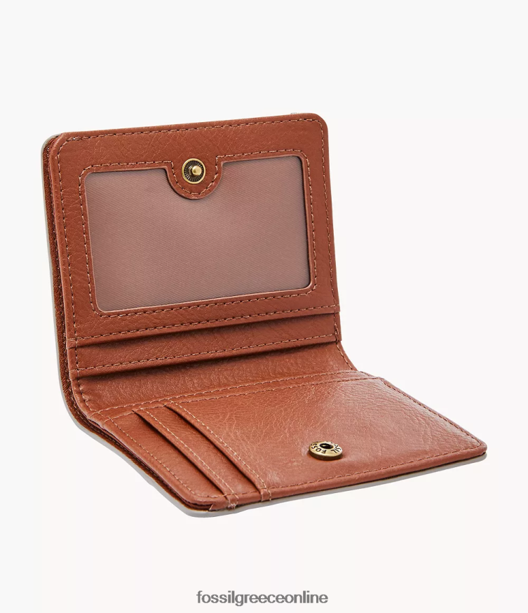 Fossil γυναίκες logan μικρό RFID διπλό FVT06R889 πορτοφόλι μπεζ/καφέ/λευκό