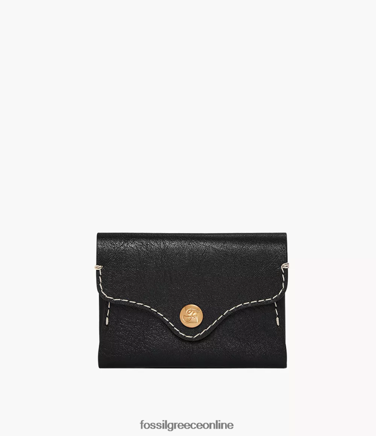 Fossil γυναίκες θήκη για κάρτες κληρονομιάς FVT06R765 πορτοφόλι μαύρος