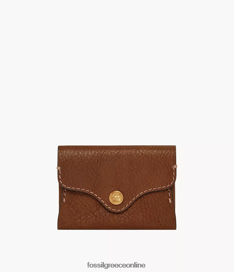 Fossil γυναίκες θήκη για κάρτες κληρονομιάς FVT06R766 πορτοφόλι καφέ