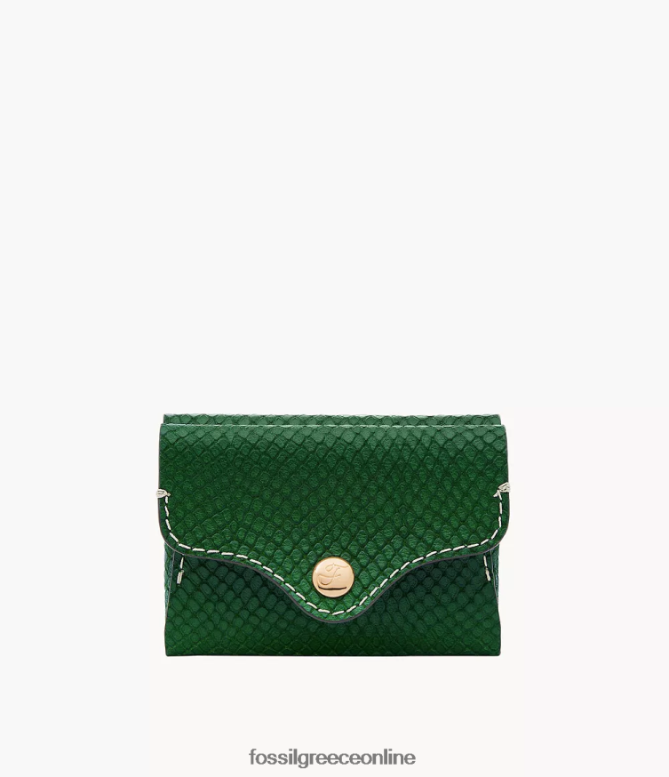 Fossil γυναίκες θήκη για κάρτες κληρονομιάς FVT06R772 πορτοφόλι πράσινος