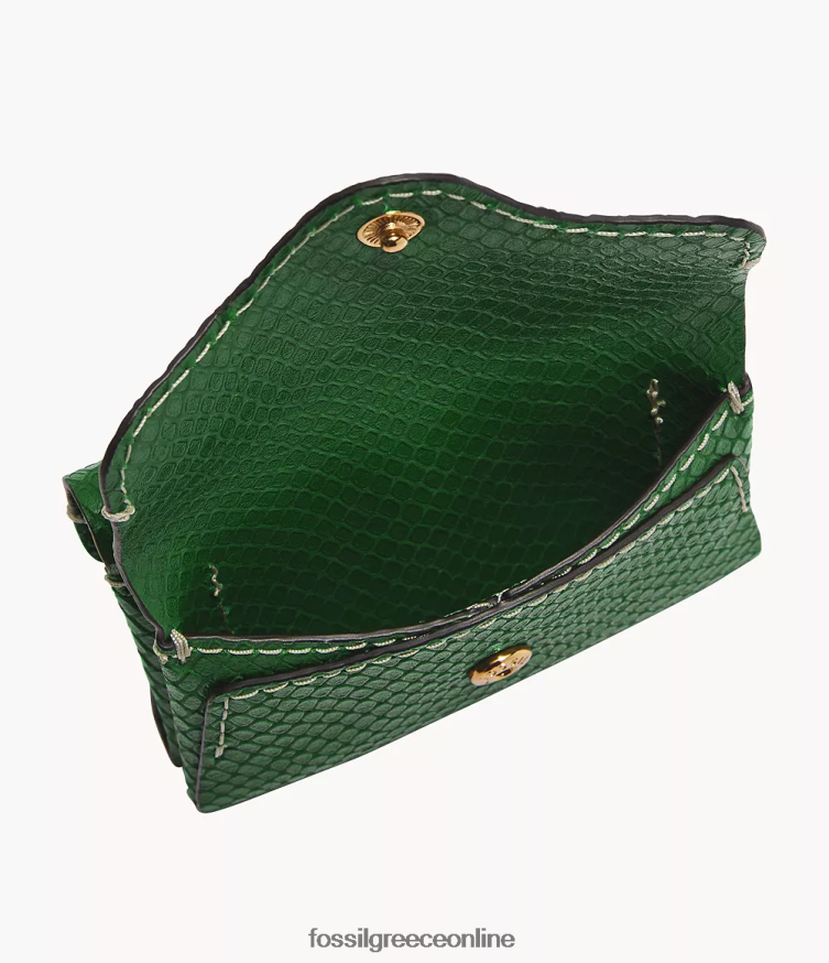 Fossil γυναίκες θήκη για κάρτες κληρονομιάς FVT06R772 πορτοφόλι πράσινος