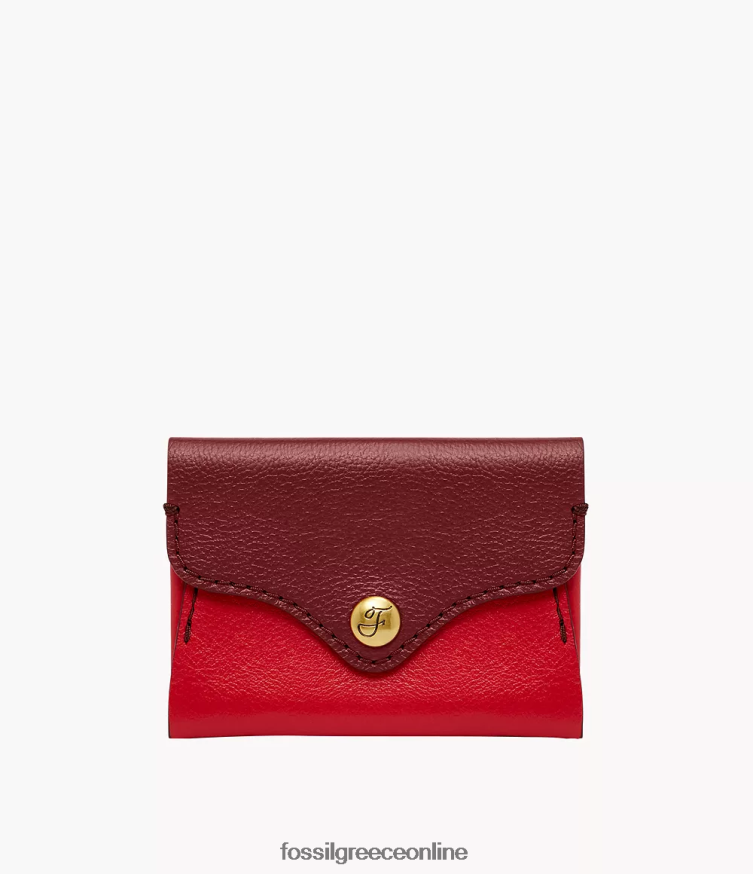 Fossil γυναίκες θήκη για κάρτες κληρονομιάς FVT06R875 πορτοφόλι το κόκκινο