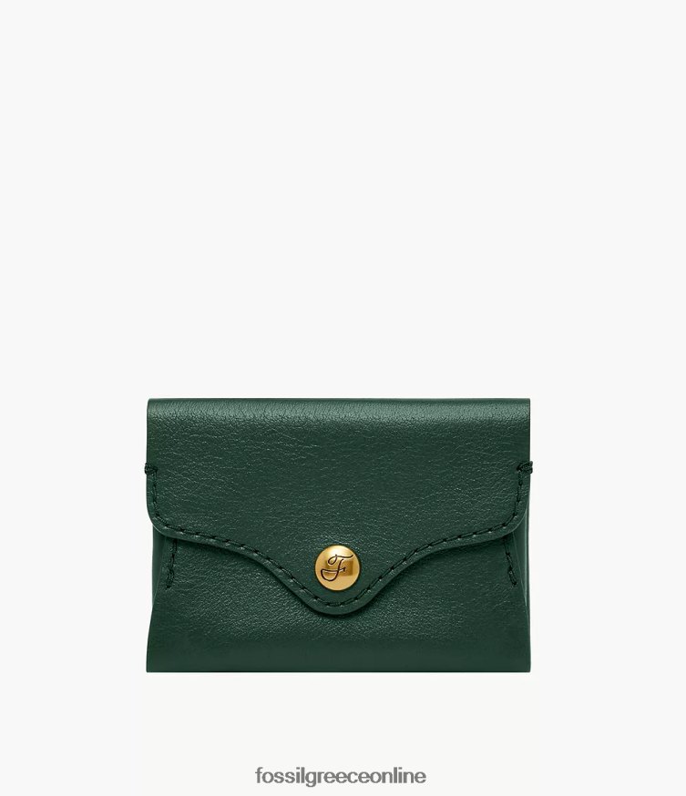Fossil γυναίκες θήκη για κάρτες κληρονομιάς FVT06R879 πορτοφόλι πράσινος