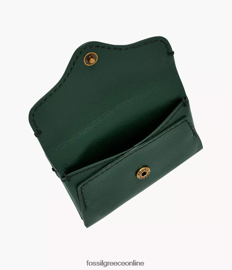 Fossil γυναίκες θήκη για κάρτες κληρονομιάς FVT06R879 πορτοφόλι πράσινος
