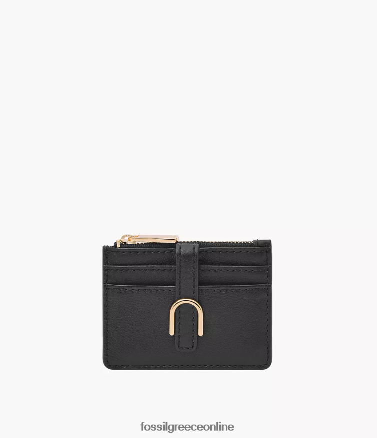 Fossil γυναίκες vada θήκη για κάρτες με φερμουάρ FVT06R761 πορτοφόλι μαύρος