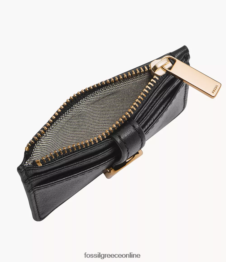 Fossil γυναίκες vada θήκη για κάρτες με φερμουάρ FVT06R761 πορτοφόλι μαύρος