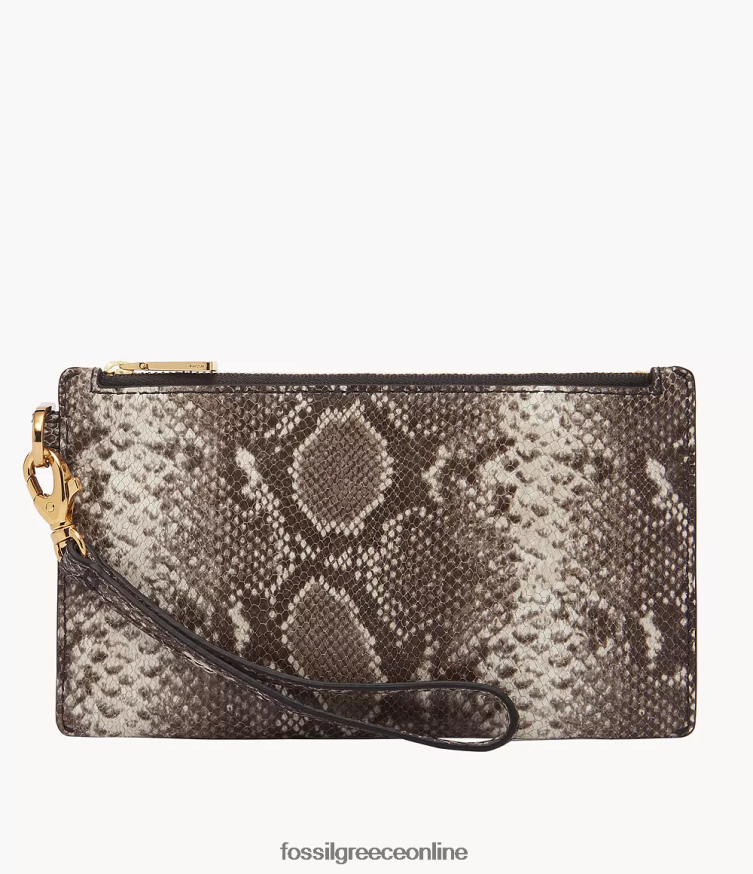Fossil γυναίκες μικρό περικάρπιο FVT06R752 πορτοφόλι τύπωμα φιδιού