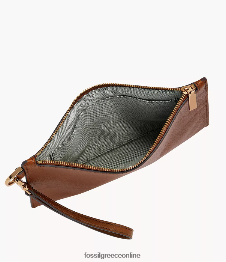 Fossil γυναίκες περιχειρίς FVT06R789 πορτοφόλι καφέ