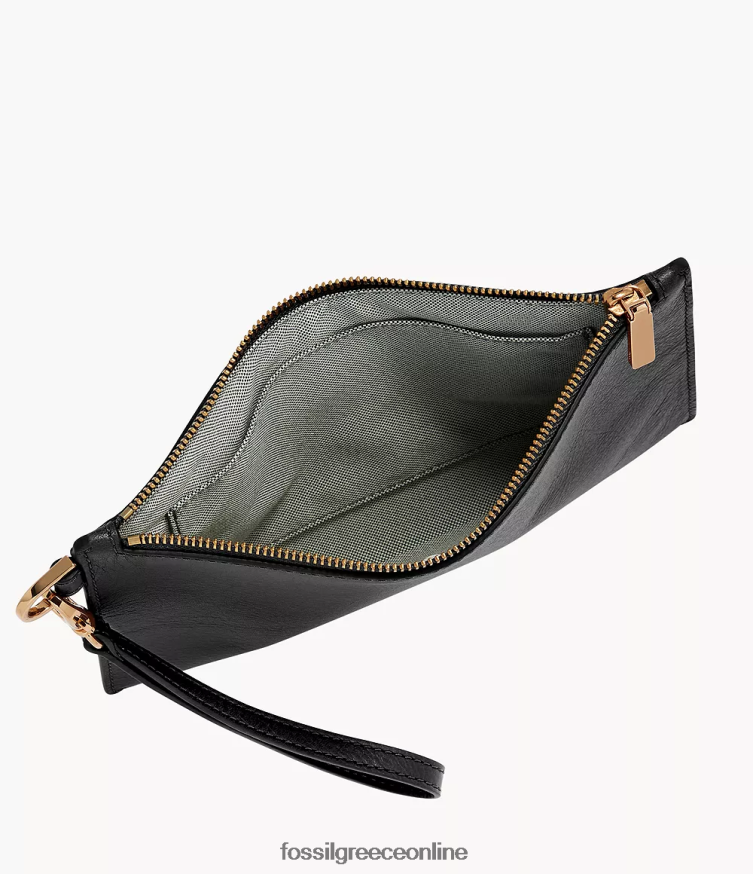 Fossil γυναίκες περιχειρίς FVT06R790 πορτοφόλι μαύρος
