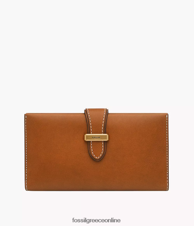 Fossil γυναίκες συμπλέκτης τρέμοντ FVT06R809 πορτοφόλι κονιάκ