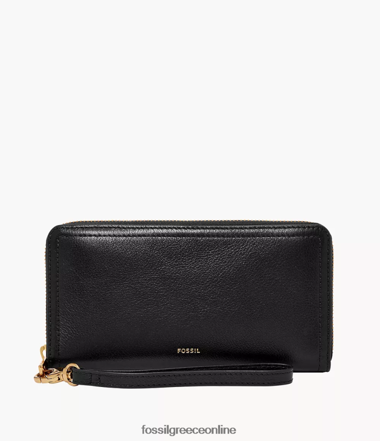 Fossil γυναίκες Logan rfid φερμουάρ γύρω από τον συμπλέκτη FVT06R785 πορτοφόλι μαύρος