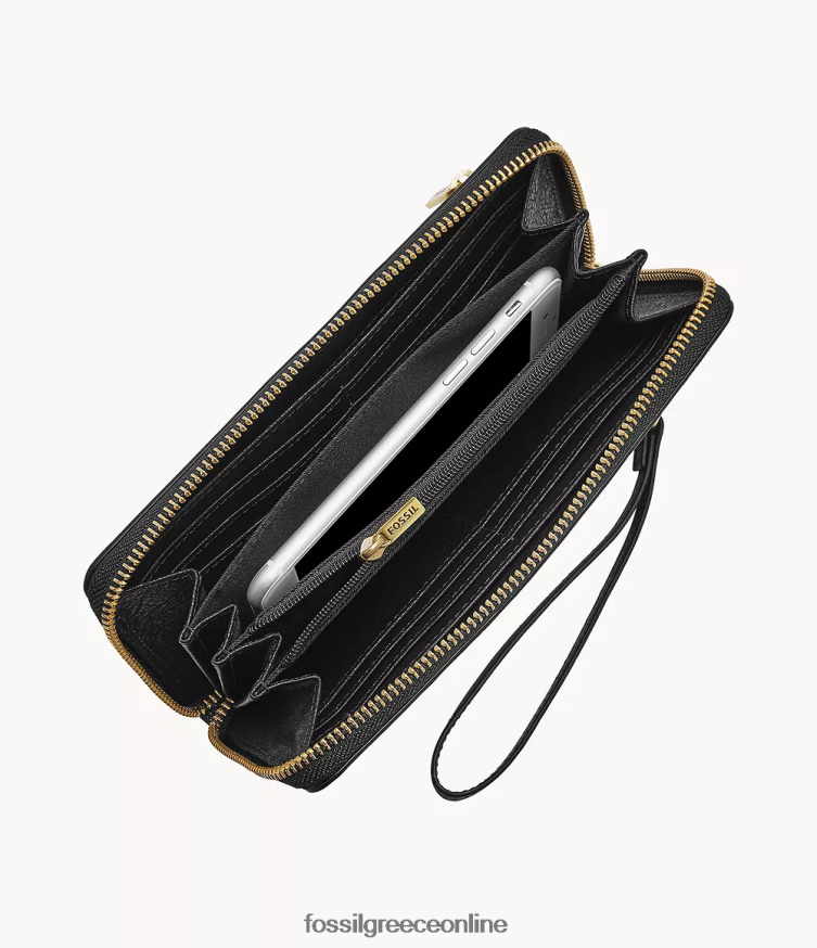 Fossil γυναίκες Logan rfid φερμουάρ γύρω από τον συμπλέκτη FVT06R827 πορτοφόλι αποτύπωμα ζώου