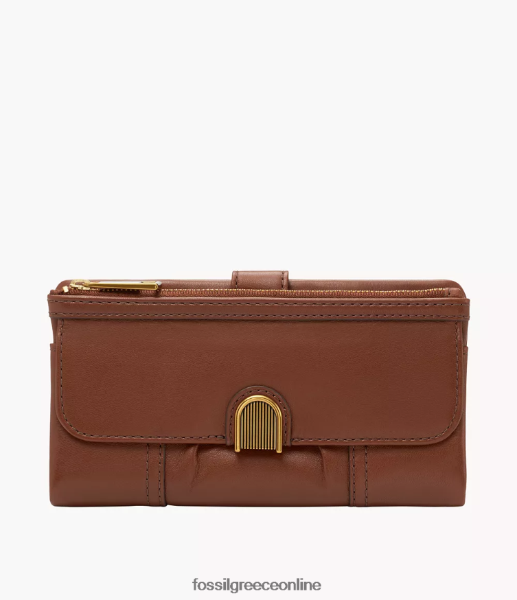 Fossil γυναίκες συμπλέκτης cora FVT06R877 πορτοφόλι καφέ