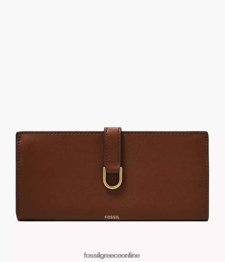 Fossil γυναίκες Συμπλέκτης με δερμάτινο δερμάτινο κάκτο kier FVT06R811 πορτοφόλι καφέ