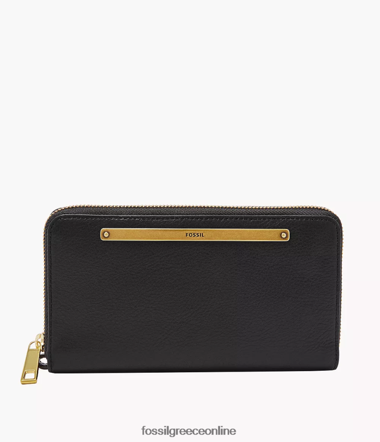 Fossil γυναίκες φερμουάρ liza γύρω από τον συμπλέκτη FVT06R813 πορτοφόλι μαύρος