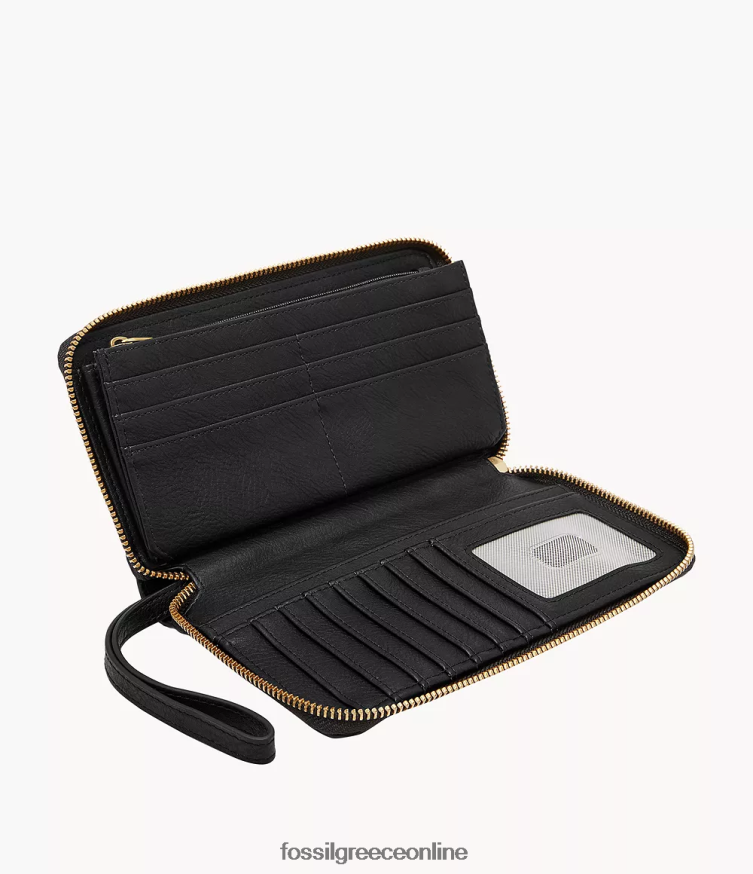 Fossil γυναίκες φερμουάρ liza γύρω από τον συμπλέκτη FVT06R813 πορτοφόλι μαύρος