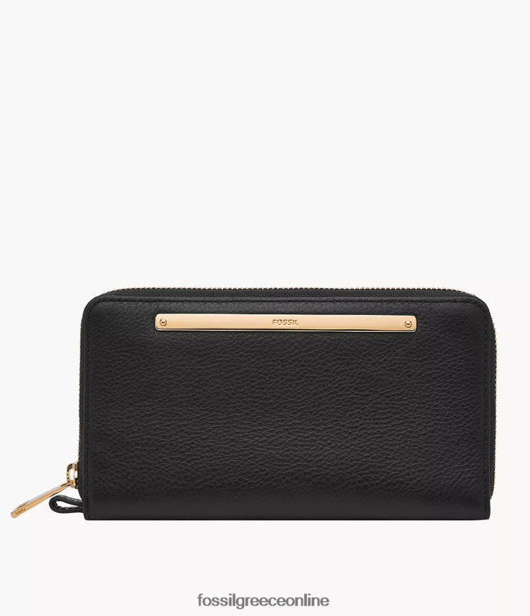 Fossil γυναίκες φερμουάρ liza γύρω από τον συμπλέκτη FVT06R815 πορτοφόλι μαύρος