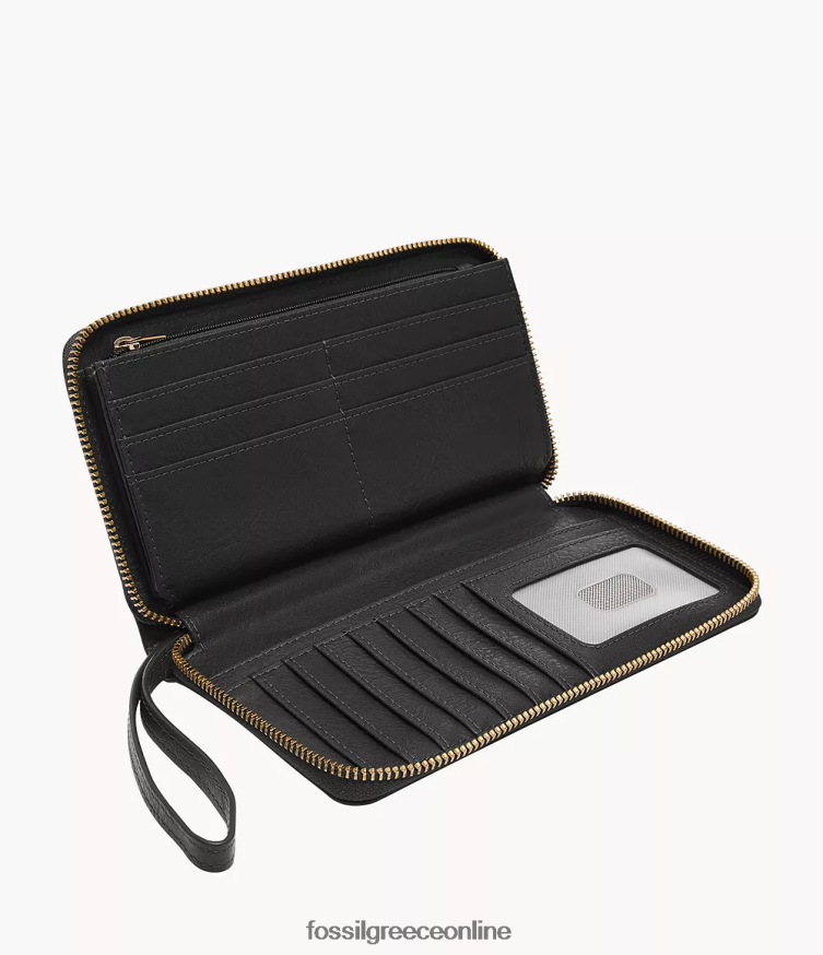 Fossil γυναίκες φερμουάρ liza γύρω από τον συμπλέκτη FVT06R815 πορτοφόλι μαύρος