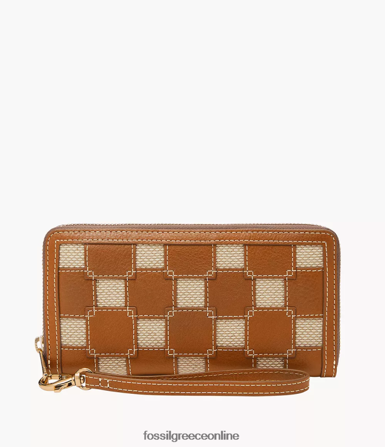 Fossil γυναίκες φερμουάρ logan γύρω από τον συμπλέκτη FVT06R788 πορτοφόλι σαμάρι
