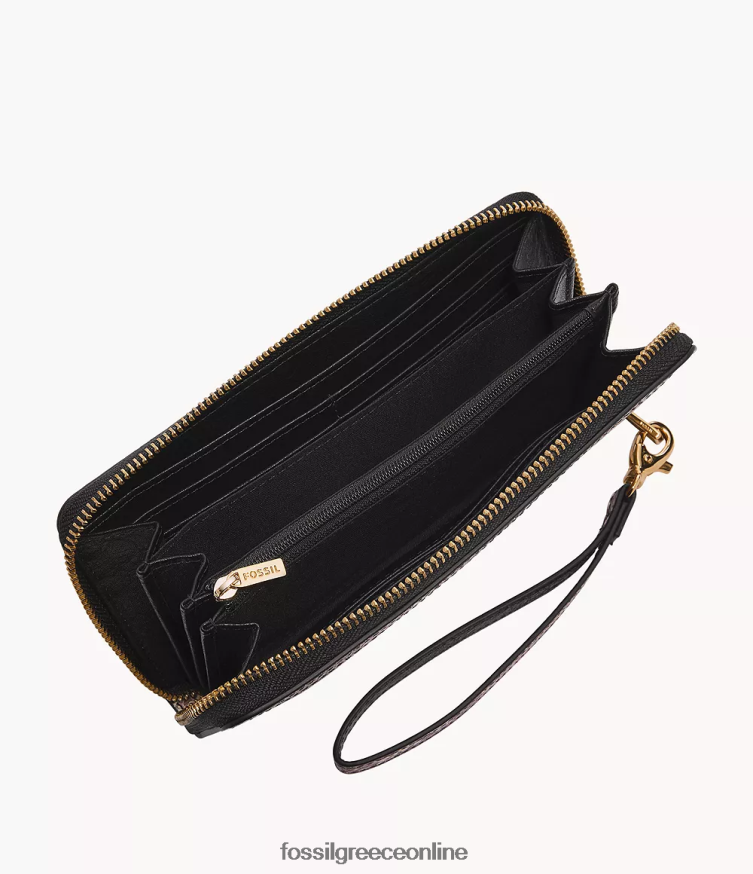 Fossil γυναίκες φερμουάρ logan γύρω από τον συμπλέκτη FVT06R797 πορτοφόλι τύπωμα φιδιού