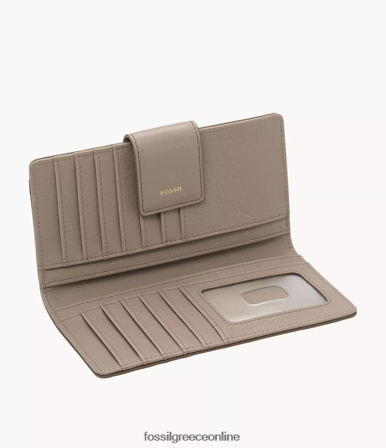 Fossil γυναίκες συμπλέκτης καρτέλας logan rfid FVT06R893 πορτοφόλι γκρί