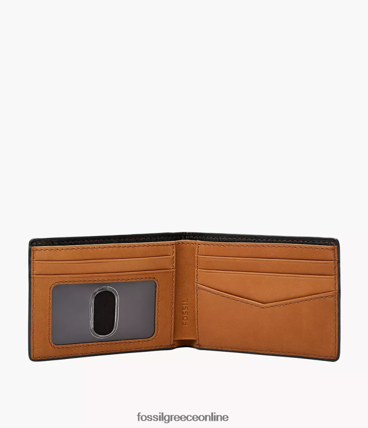 Fossil άνδρες δίπτυχη μπροστινή τσέπη Steven FVT06R1692 πορτοφόλι μαύρος