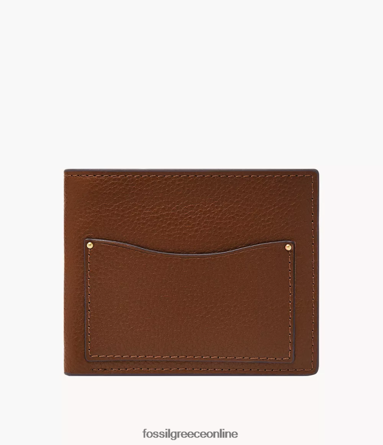 Fossil άνδρες δίπτυχη τσέπη για κέρματα anderson FVT06R1704 πορτοφόλι καφέ