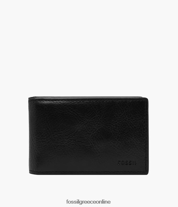 Fossil άνδρες μπροστινή τσέπη andrew δίπτυχο FVT06R1694 πορτοφόλι μαύρος