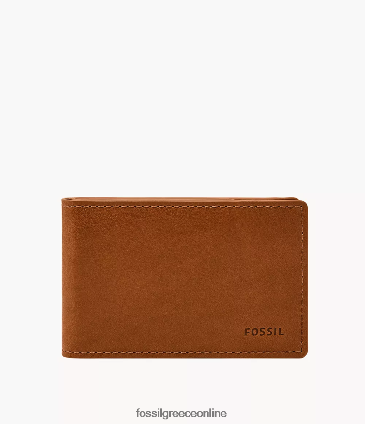 Fossil άνδρες μπροστινή τσέπη andrew δίπτυχο FVT06R1703 πορτοφόλι σαμάρι