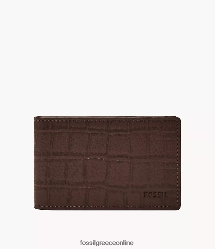 Fossil άνδρες μπροστινή τσέπη andrew δίπτυχο FVT06R1837 πορτοφόλι καφέ
