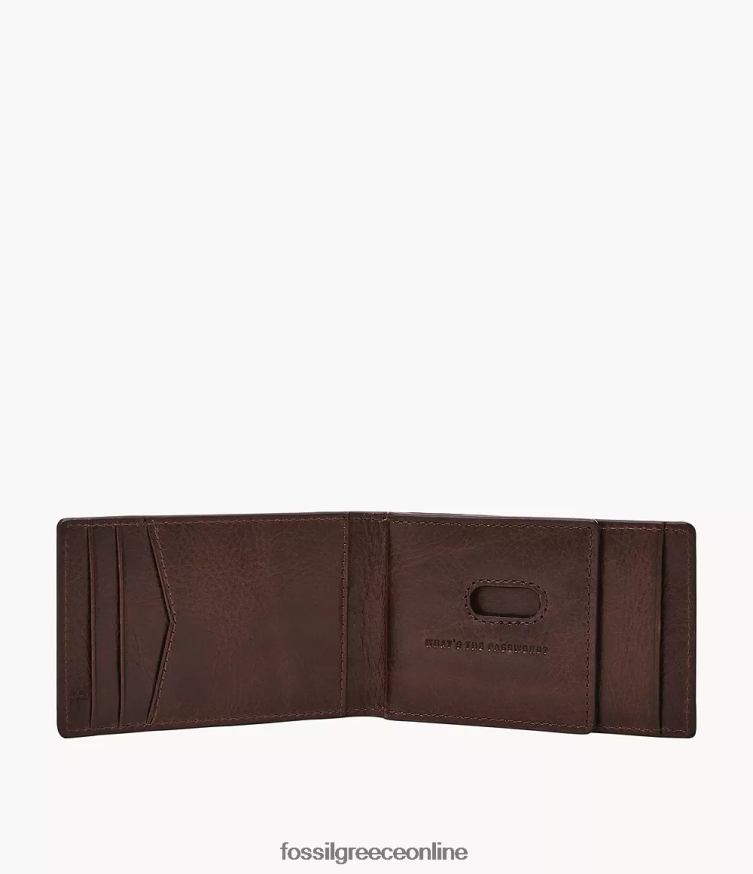 Fossil άνδρες μπροστινή τσέπη andrew δίπτυχο FVT06R1837 πορτοφόλι καφέ