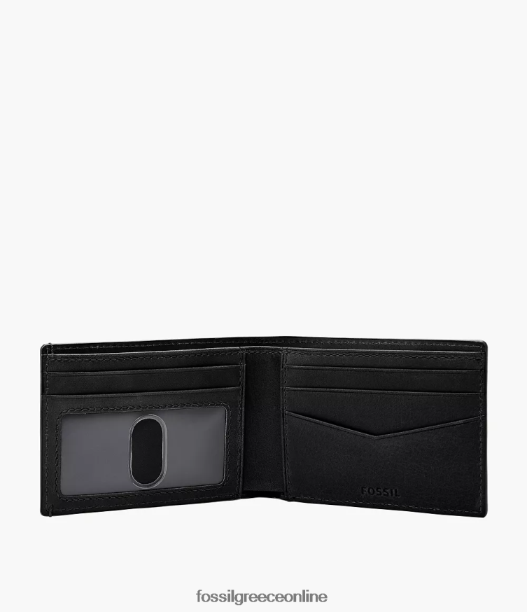 Fossil άνδρες δίπτυχη μπροστινή τσέπη bronson FVT06R1803 πορτοφόλι μαύρος