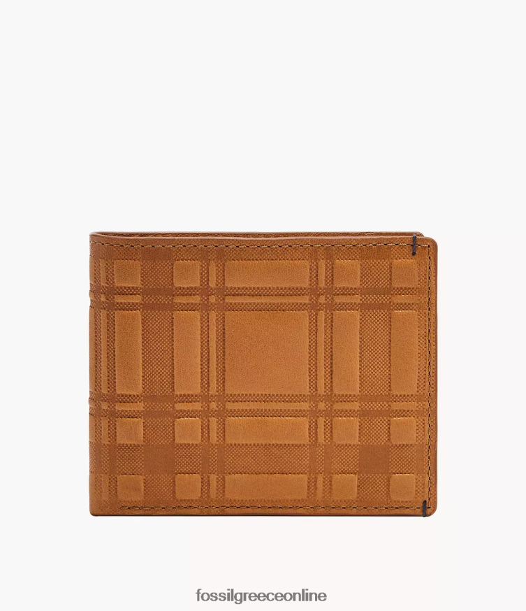 Fossil άνδρες bronson bifold FVT06R1793 πορτοφόλι καμήλα
