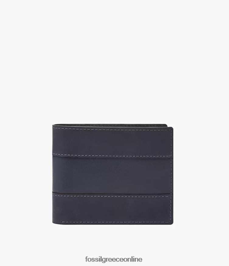 Fossil άνδρες everett μεγάλη τσέπη για κέρματα δίπτυχο FVT06R1695 πορτοφόλι ΠΟΛΕΜΙΚΟ ΝΑΥΤΙΚΟ
