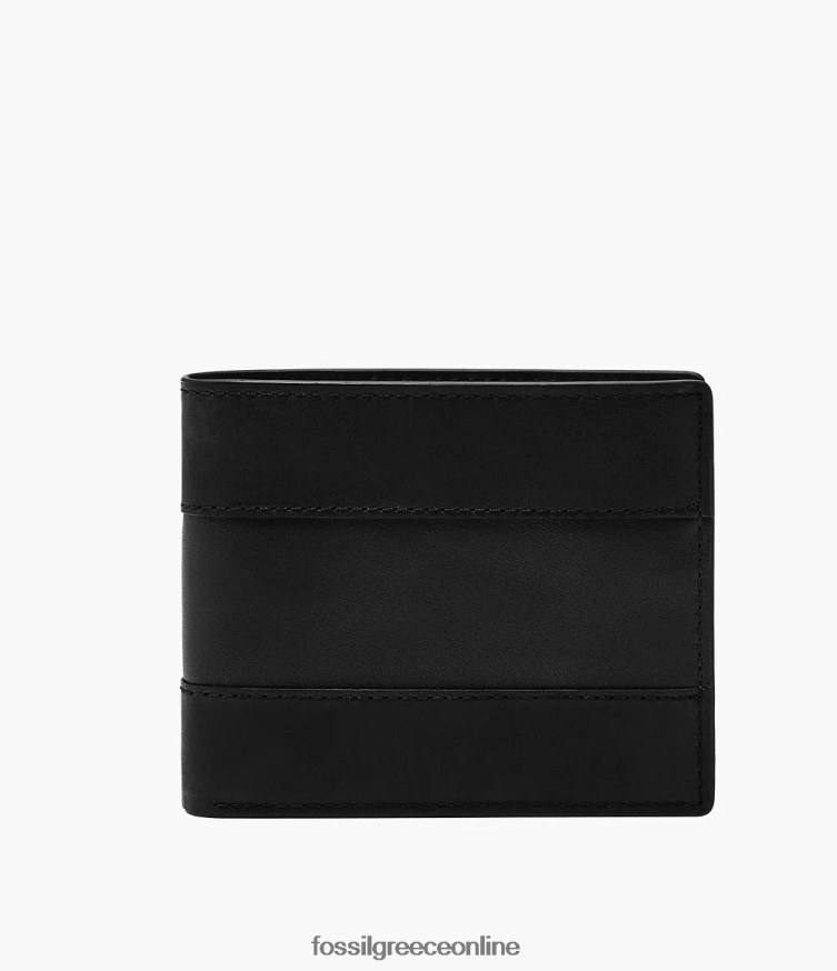 Fossil άνδρες everett bifold με flip id FVT06R1670 πορτοφόλι μαύρος