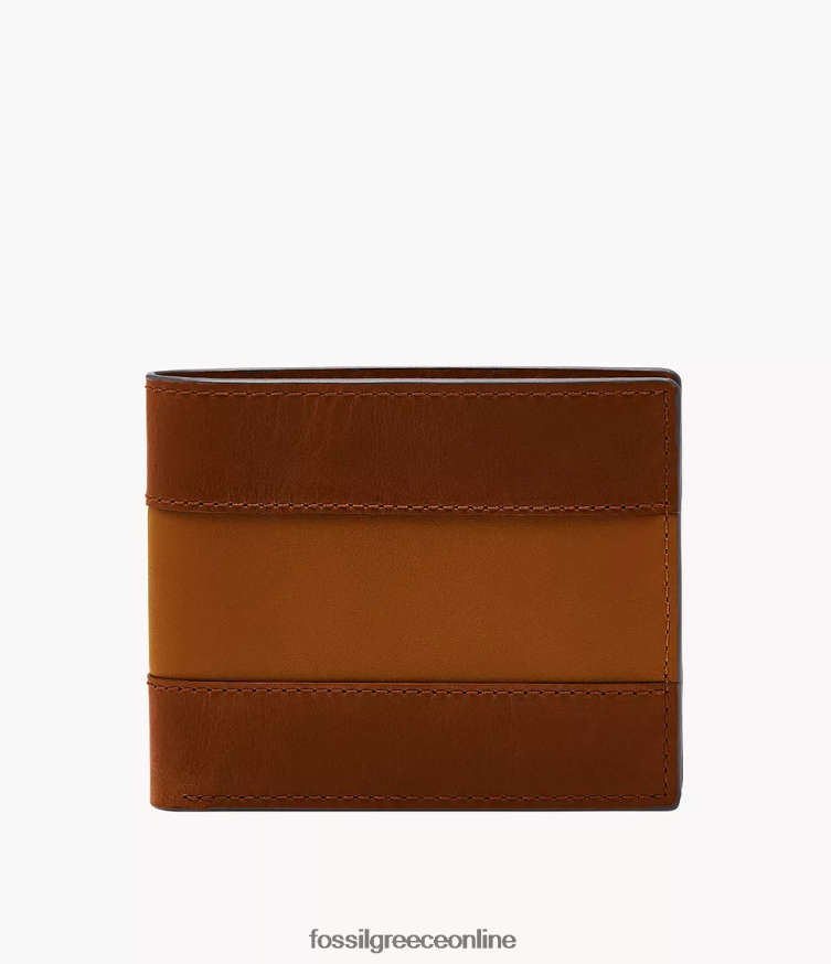Fossil άνδρες everett bifold με flip id FVT06R1678 πορτοφόλι καφέ