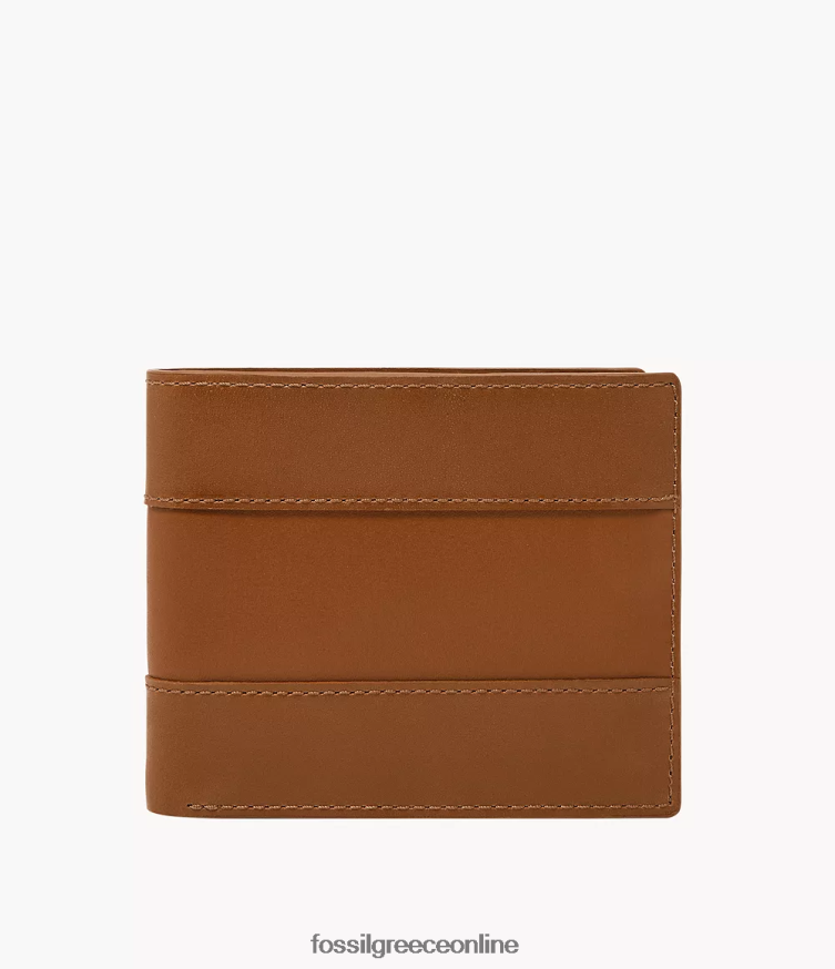 Fossil άνδρες everett bifold με flip id FVT06R1700 πορτοφόλι σαμάρι