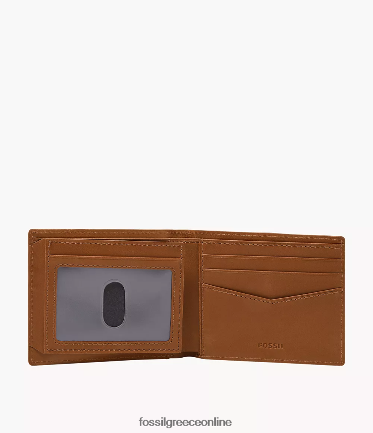 Fossil άνδρες everett bifold με flip id FVT06R1700 πορτοφόλι σαμάρι