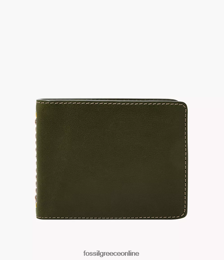 Fossil άνδρες tremont bifold FVT06R1691 πορτοφόλι ελιά
